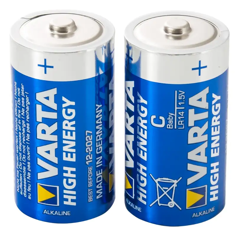  Lot de 2 piles Alcaline C, LR14 Varta High Energy