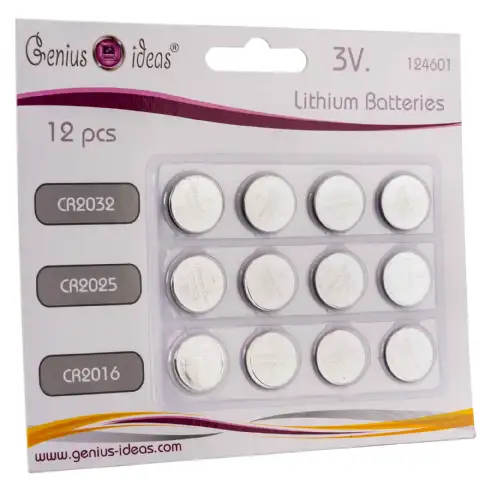 Lot de 12 piles boutons batterie lithium 3 V