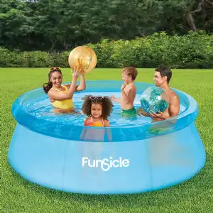 Piscine auto stable transparente bleue Funsicle Ø2,44m x76cm