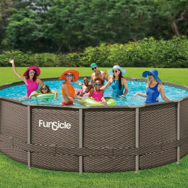 Piscine tubulaire ronde Funsicle marron Ø 4,57m x h1,22m