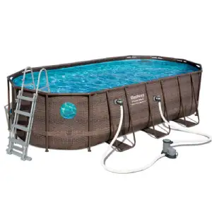 Piscine tubulaire ovale avec hublots (5,49x2,74x1,22m) Bestway