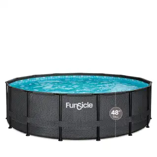 Piscine tubulaire ronde Funsicle noire Ø 4,57m x h1,22m