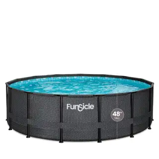 Piscine tubulaire ronde Funsicle noire Ø 4,57m x h1,22m