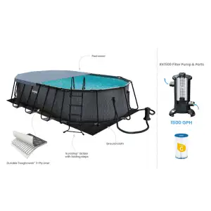 Piscine tubulaire ovale Oasis Designer™ Funsicle Dark (6,10 x 3,66 x 1,22m)