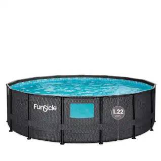 Piscine tubulaire hublot noire Ø4,57x H 1,22m – Funsicle