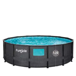 Piscine tubulaire hublot noire Ø4,57x H 1,22m – Funsicle