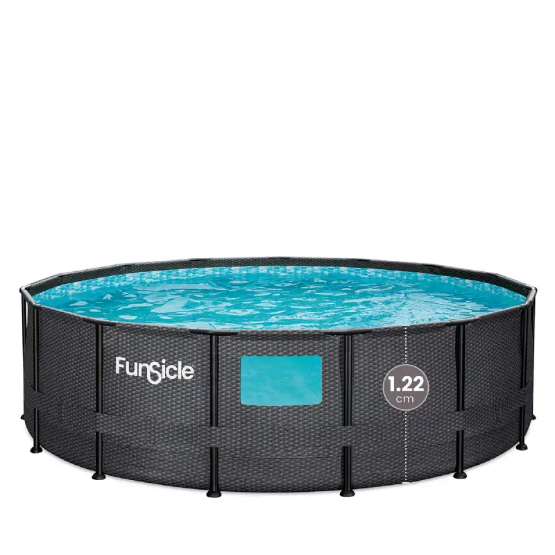 Piscine tubulaire hublot noire Ø4,57x H 1,22m – Funsicle