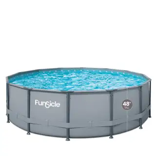 Piscine tubulaire ronde Funsicle gris uni Ø 4,57m x h1,22m