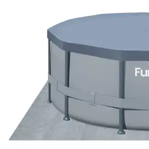 Piscine tubulaire ronde Funsicle gris uni Ø 4,57m x h1,22m