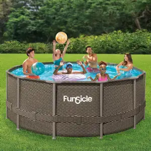 Piscine tubulaire ronde Funsicle marron Ø 3,66m x h1,22m