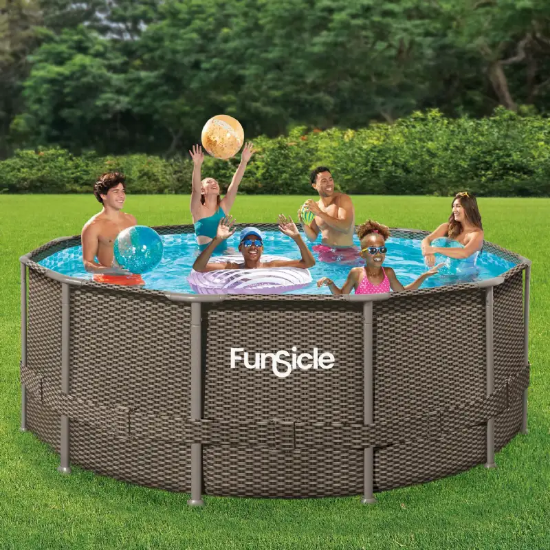 Piscine tubulaire ronde Funsicle marron Ø 3,66m x h1,22m