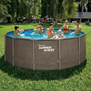 Piscine tubulaire rattan ø 3,66x1,22m