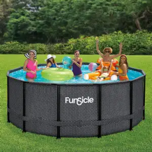 Piscine tubulaire ronde Funsicle noire Ø 3,66m x h1,22m