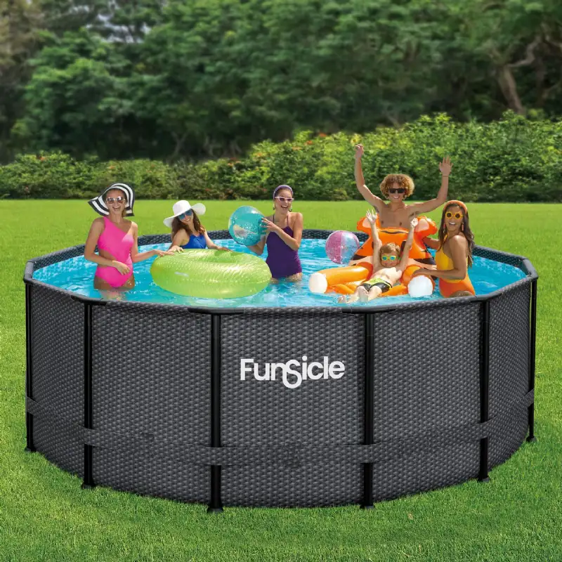 Piscine tubulaire ronde Funsicle noire Ø 3,66m x h1,22m