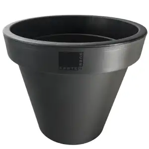 Pot de fleurs rond anthracite