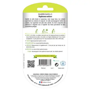 Graines de radis saxa 3 BIO Les Doigts Verts