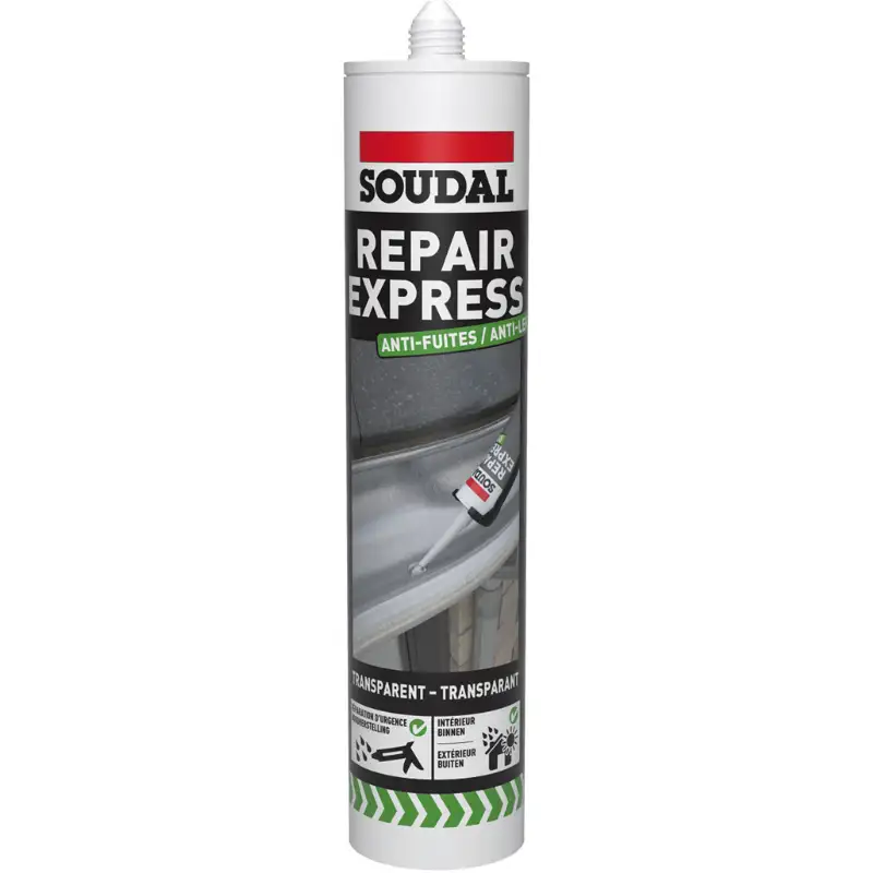 Cartouche Repair Express anti-fuites transparent Soudal 