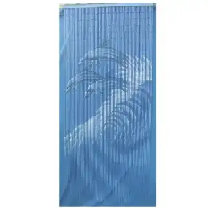 Rideau de porte en bambou 90x200cm motif Dauphins