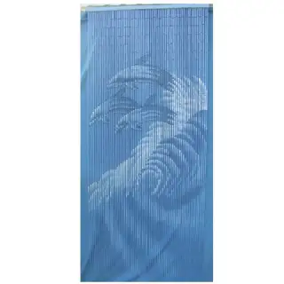 Rideau de porte en bambou 90x200cm motif Dauphins