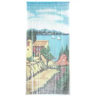 Rideau bambou 90x200cm motif port du sud