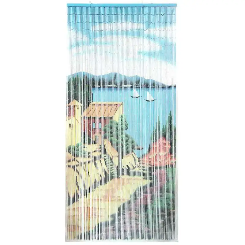 Rideau bambou 90x200cm motif port du sud