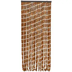 Rideau chenille marron et blanc (120x220cm) WERKA PRO