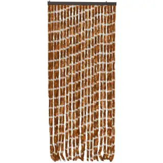 Rideau chenille marron et blanc (90x220cm) WERKA PRO