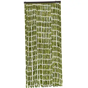 Rideau chenille vert et blanc (90x220cm) WERKA PRO