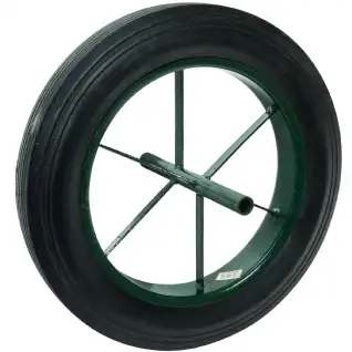 Roue increvable 15'' (385 x 66) Pneu dur et axe 20mm