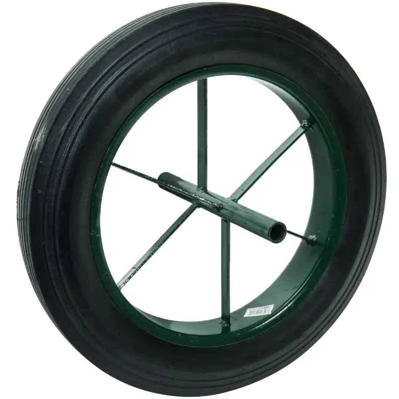 Roue increvable 15'' (385 x 66) Pneu dur et axe 20mm