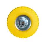 Roue increvable jaune 260 x 85 mm axe déporté WERKA PRO