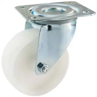 Roulette pivotante blanche de 100 mm de diamètre 