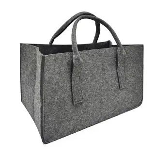 Sac à bûches en feutre gris WERKA PRO (50x27x34cm)