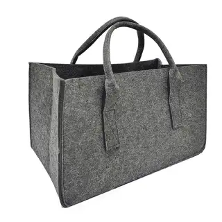 Sac à bûches en feutre gris WERKA PRO (50x27x34cm)