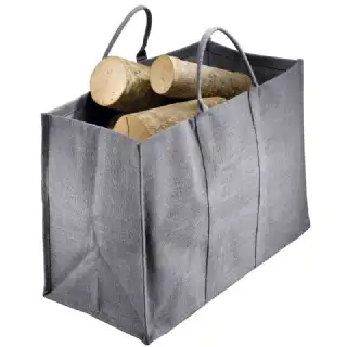 Sac porte bûches grand volume gris