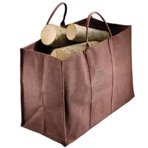 Sac porte bûches grand volume marron