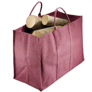 Sac porte bûches grand volume rose