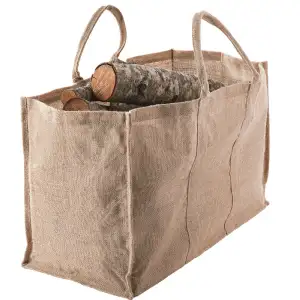 Sac porte bûches grand volume naturel