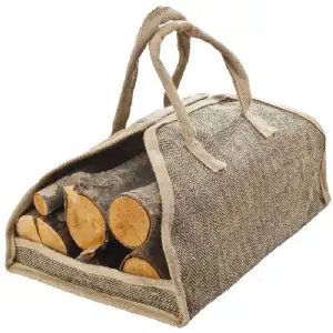 Sac à buches renforcé 100% jute naturel