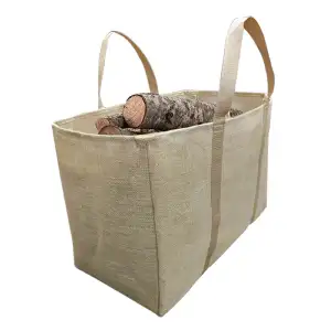 Sac porte bûches en jute naturel WERKA PRO