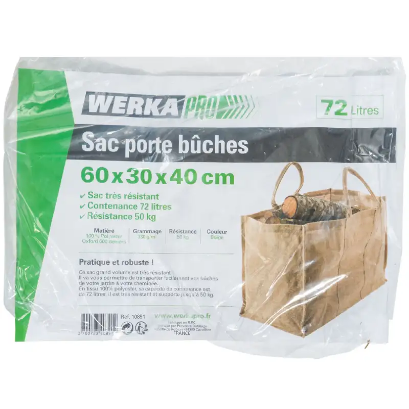 Sac porte bûches polyester WERKA PRO