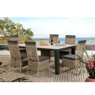 salon de jardin riga table + 6 chaises