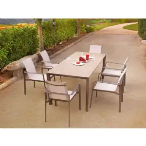 Salon de jardin table + 6 fauteuils vira