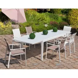 Salon de jardin table+6chaises valencia