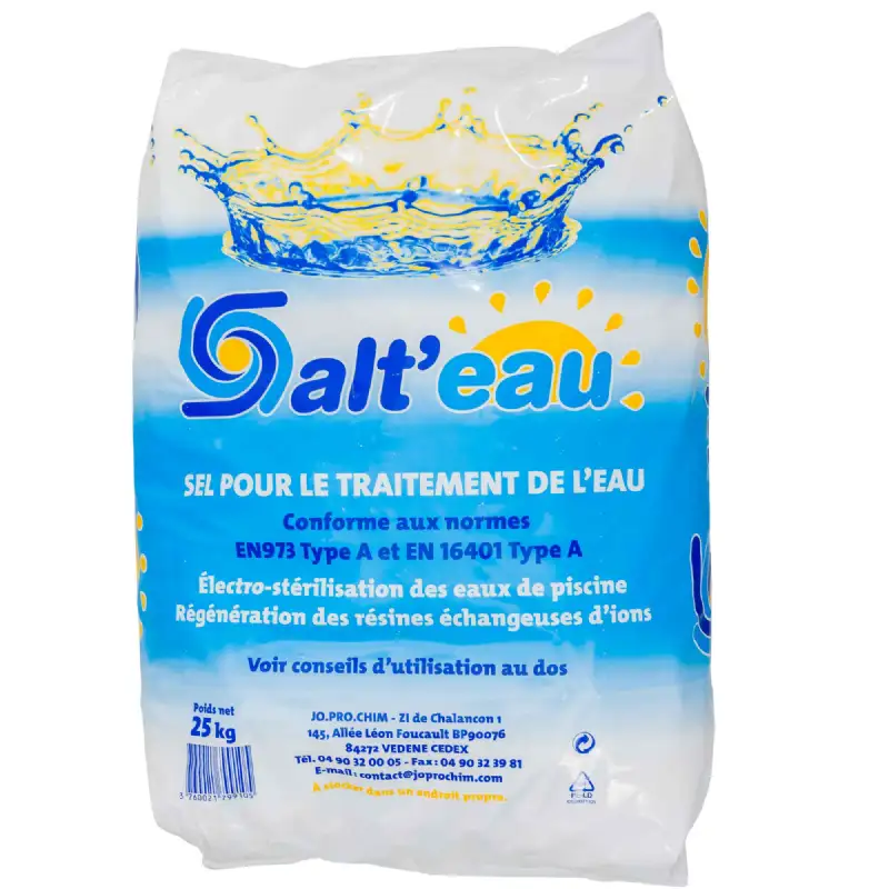 Sel pour traitement de l'eau de piscine (sac de 25kg)