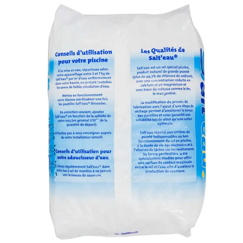 Sel pour traitement de l'eau de piscine (sac de 25kg)