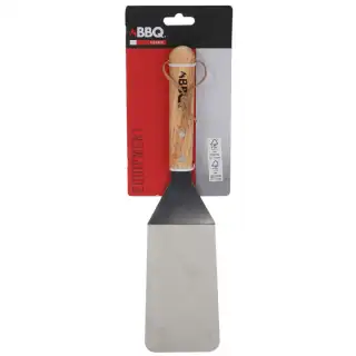 Grande spatule barbecue en acier inoxydable avec manche en bois - BBQ