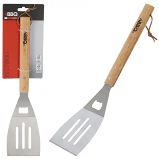 Spatule de barbecue en acier inoxydable avec manche en bois 41 cm - BBQ