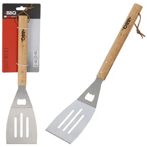 Spatule de barbecue en acier inoxydable avec manche en bois 41 cm - BBQ