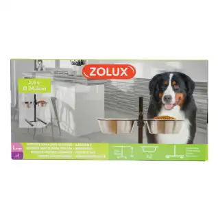 Support réglable avec 2 Bols Inox 2,5L Ø24,5cm – Zolux